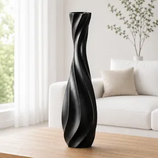 Leewadee Große Bodenvase 50 cm Polyresin für Pampasgras & Trockenblumen | Deko-Vase fürs Wohnzimmer: wasserdicht für Frischblumen, ideal für Pampasgras & Zweige und bruchfester als Keramik