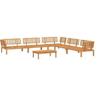 6-tlg. Garten-Sofagarnitur aus Paletten Massivholz Akazie - Braun, Bunt