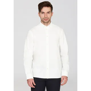 KnowledgeCotton Apparel Langarmhemd »HARALD«, mit Button-Down-Kragen, weiß