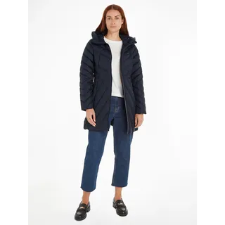 Tommy Hilfiger Steppmantel »CHEVRON MW PADDED COAT«, mit mittelstarker Wattierung und Tommy Hilfiger Markenlabel, blau