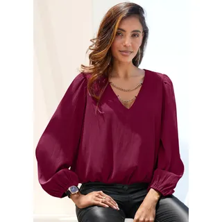 LASCANA Schlupfbluse mit Kettendetails, elegante Damenbluse, modisch, festlich, lila