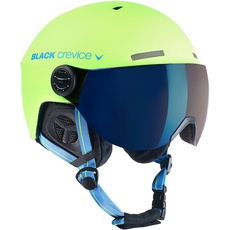 Black Crevice Erwachsene Skihelm Gstaad, Lime-blau/Visor blau, 51-53 cm, BCR143921-LB-0
