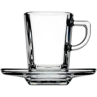 Pasabahce Espressotasse mit Untertasse 0,072 l Transparent 12 St.