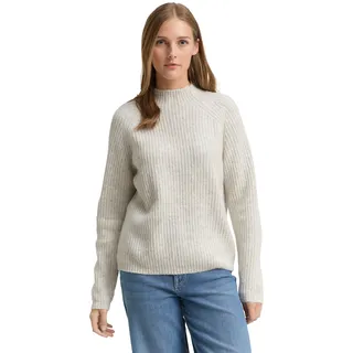 Tom Tailor Rundhalspullover beige|weiß L, (40)