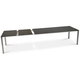 Auszugstisch Manhattan Edelstahl - 180/240 x 95 cm 1x Dreheinlage Keramik ocean black