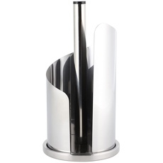 Bild von Küchenrollenhalter, Rollenhalter für Küchentücher, Papierrollenhalter aus Edelstahl, einfaches Abreißen, benutzerfreundlich, stehend, robust, Silber-Edition, 15,5 x 33 cm