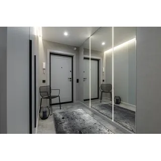 RugsX Antirutsch Teppichläufer Marl Beton - moderner Kurzflor für Küche, Flur & Wohnzimmer, Meterware, grau 80x210 cm