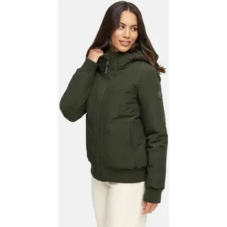 Winterjacke MARIKOO "Marikoo Mooni Damen Herbst Caban Jacke N084", Damen, Gr. XS, grün (schwarz olive), Obermaterial: 100% Nylon NY., Jacken Winterjacke