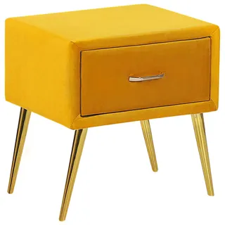 Beliani Nachtschrank Flayat 38 x 46 x 49 cm Gelb/Gold