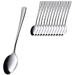 Esmeyer 12er Pack Espresso-/Moccalöffel STOCKHOLM aus Edelstahl 18/10, poliert. Materialstärke 2.0 mm, Weiss