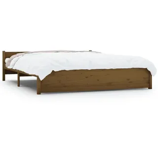 vidaXL Massivholzbett Honigbraun 200x200 cm - Braun