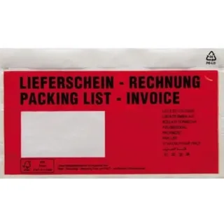 SOENNECKEN Dokumententasche Lieferschein- Rechnung DL mF sk rt 250 St./Pack.