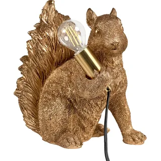BELIANI Tischlampe Gold Kunstharz 24 cm Hoch 1-Flammig Glühbirnen-Optik Tiermotiv Eichhörnchen Kabel mit Schalter Glam Nachttischlampe Leselampe - Gold