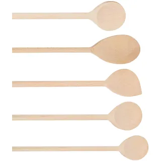 SOHFA 5er Kochlöffel Set aus Buchenholz: Küchenhelfer Set zum Kochen | lange Holzkochlöffel