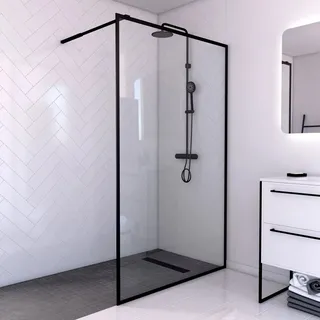 Aurlane CITY Walk-In-Dusche 120 x 200 cm schwarz Sicherheitsglas