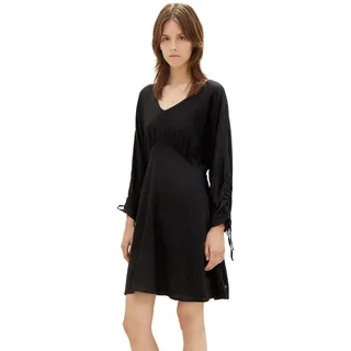 TOM TAILOR Denim Damen Kleid mit Raff-Detail , deep black, S