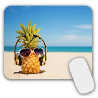 AOKSUNOVA Mauspad Klein Mousepad mit Design 24 x 20 cm Mausunterlage Lustiges Motiv Ananas