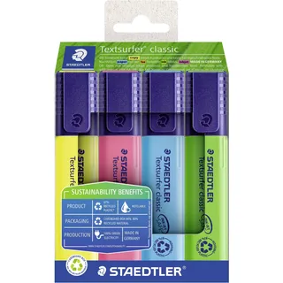Staedtler Staedtler, 364 RC4 Textmarker Textsurfer classic, (Farbig sortiert, 5 mm, 4 ST Etui
