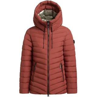 Steppjacke KHUJO "Steppjacke Pace-YM", Damen, Gr. L, rot (dunkelrot), Obermaterial: 100% Polyester PES.  Obermaterial: Futter: 100% Nylon NY. 100% Polyester PES., tailliert hüftbedeckend, hoch geschlossener Ausschnitt, Ärmel ohne Ärmelschlitz normaler Saum, Jacken Steppjacke, Warme gesteppte Winterjacke mit Kapuze