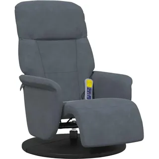 vidaXL Massagesessel mit Fußteil Dunkelgrau Samt