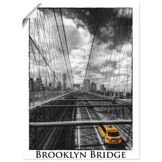 Artland Poster »New York Brooklyn Bridge«, Brücken, (1 St.), als Leinwandbild, Wandaufkleber oder Poster in versch. Größen, schwarz