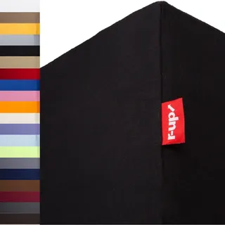 r-up Passt Spannbettlaken 180x200-200x220 bis 35cm Höhe viele Farben 100% Baumwolle 130g/m2 Oeko-TEX stressfrei auch für Boxspringbetten (schwarz)