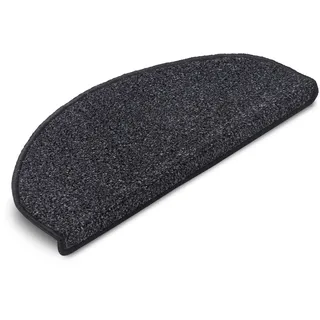 HANSE HOME Stufenmatte HANSE HOME EXCLUSIV "Liberty", schwarz (anthrazit, schwarz), B:28cm H:7mm L:65cm, Polypropylen, Teppiche, Uni, robust, kräftige Farben, Meliert, Treppe, Gekettelt, 15 er Set