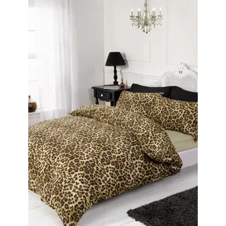 Rapport Leoparden-Bettwäsche-Set, 4-TLG., Natur, Doppelbett