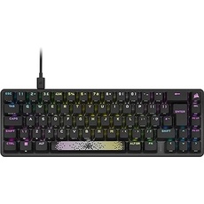 Corsair K65 Pro Mini RGB 65% kabelgebundene Gaming-Tastatur, optisch-mechanisch, lineare OPX-Schalter, PBT-Tastenkappen, Double-Shot, kompatibel mit iCUE, PC, PS5, PS4, Xbox – AZERTY FR – Schwarz