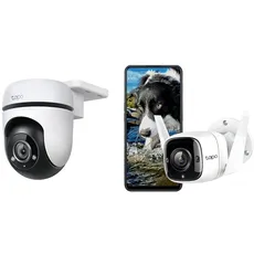 TP-Link Tapo C500 WLAN-Überwachungskamera für den Außenbereich, 360 Grad, Auflösung 1080p, Bewegungserkennung, Nachtsicht bis zu 30 m & Tapo C310 Überwachungskamera Außen, WLAN IP Kamera