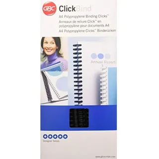GBC ClickBind Binderücken, 12 mm, 95 Blatt Kapazität, A4, Ring 34, Schwarz