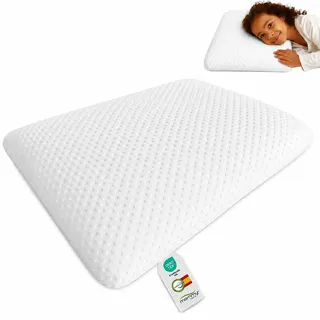 MOMMY CONFORT Kinderkissen Viscoelastisch 70X35X6 Ergonomisch Atmungsaktiv Hypoallergen Weich Waschbar Für Kinder Von 2 Bis 8 Jahren Für Babybett Und Kinderbett 90X190 Kopfkissen Memory Foam