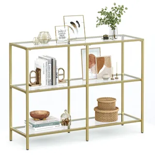 VASAGLE LGT27G Konsolentisch 30 x 100 x 73 cm gold-transparent