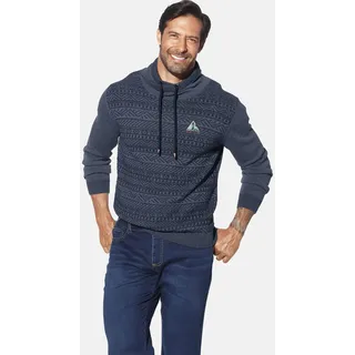 Rundhalspullover JAN VANDERSTORM "Pullover AKSELGREN", Herren, Gr. 4XL, blau (dunkelblau gemustert), Obermaterial: 100% Baumwolle CO., Pullover Rundhalspullover