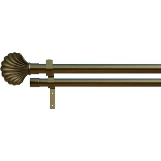 INDEKO Gardinenstange Volterra 2-läufig Ø 16 mm 380 cm Altmessingfarben