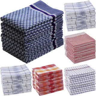 Heim24h 5er-Set Geschirrtücher 100 x 50 cm, Grau, Küchentücher aus 100% Baumwolle