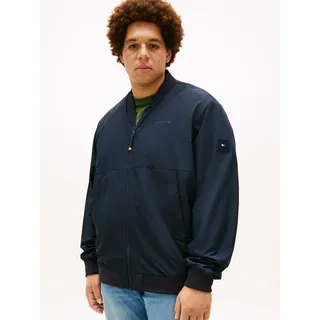 Bomberjacke "BRANDED BOMBER", Herren, Gr. 3XL, blau (desert sky), Web, Obermaterial: 100% Polyester, TOMMY HILFIGER BIG & TALL, unifarben, regular fit normal, Rundhals, eingesetzt Rippbündchen, Jacken Bomberjacke, Regular fit für große Größen