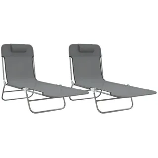 vidaXL Sonnenliege 200 x 60 x 21 cm Grau