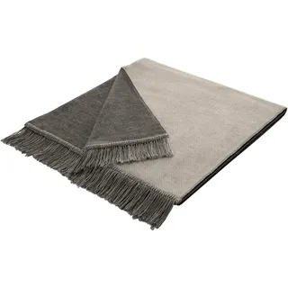 Biederlack Sesselschoner "Cotton Cover Salt & Pepper" 50 x 200 cm (Breite x Länge), mit Fransen, silberfarben