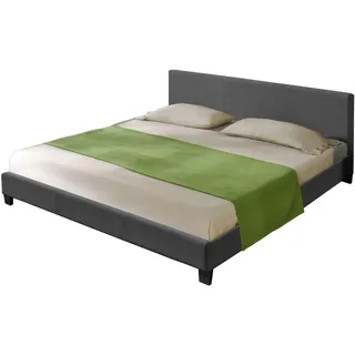 Corium Textil Doppelbett Polsterbett 140x200cm Bettgestell Bett Lattenrost Stoff Corium - Grau
