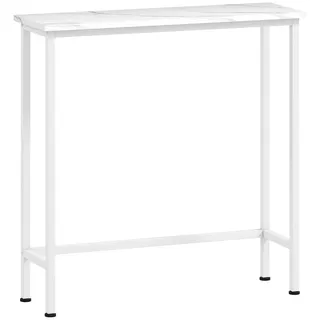 Homcom Konsolentisch Flurtisch mit verstellbar Fußpads, Kippschutz 75 x 24 x 76 cm , Weiß , Holzwerkstoff , Nachbildung , Rechteckig , eckig , 24x76x75 cm , Wohnzimmer, Wohnzimmertische, Konsolentische