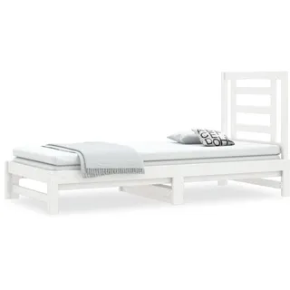 vidaXL Tagesbett Ausziehbar 90 x 200 cm weiß