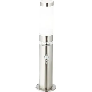 Brilliant Bole Außen-Wandleuchte G46789/82 Außenstandleuchte mit Bewegungsmelder Energiesparlampe, LED E27, LED fest eingebaut 60.84 W Edelstahl