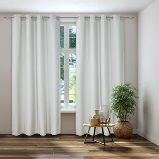 Vorhang KUTTI "Dimout" Gr. 2, grau (hellgrau, weiß), B:140cm H:175cm, Polyester, Gardinen, Vorhang, Verdunkelung, Thermo, isolierend, einfarbig