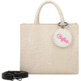 Buffalo Handtasche 2-Tone Croco Big Boxy Collection Shopper White Taupe