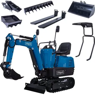 Scheppach Benzin-Mini-Bagger EXC815 inkl. XXL Zubehör-Set
