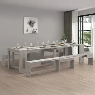 Dmora Tisch- und Stuhlset Eric, Mehrzweckkomposition, Set mit Konsole und 2 ausziehbaren Bänken, 100% - Italy, 66 x 25 x 45 cm, Grau