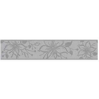 A.S. Création Moderne Blumen Bordüre Selbstklebend Grau Glitzer 346667 5,00 m x 0,13 m Made in Germany