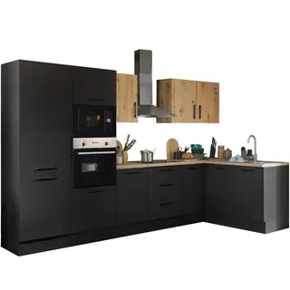 BASIC by Balculina Winkelküche L-Form 330 cm schwarz