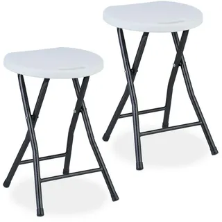 Relaxdays 2Xklapphocker , Multicolor , Kunststoff, Metall , 31x46x30 cm , Wohnzimmer, Sessel, Hocker & Hockerbänke, Sitzhocker